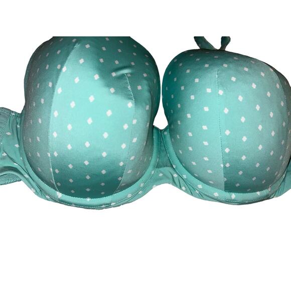 Cacique Green Polka Dot Cooling French Full Coverage Underwire Bra sz 40D - Picture 4 of 5